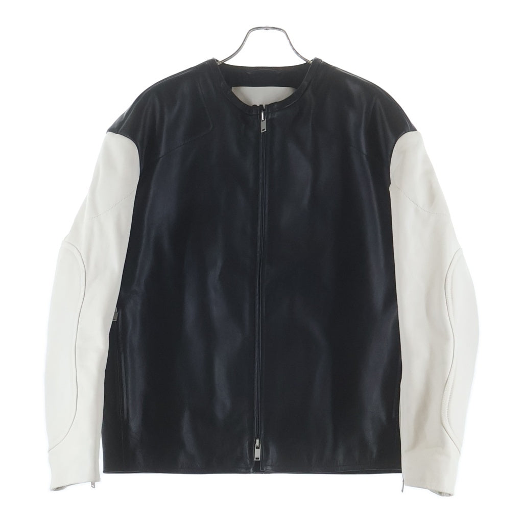 JIL SANDER(ジルサンダー) 23AW PADED LEATHER JACKET パデッド レザージャケット ブラック/ホワイト J21BN0137 JTN291