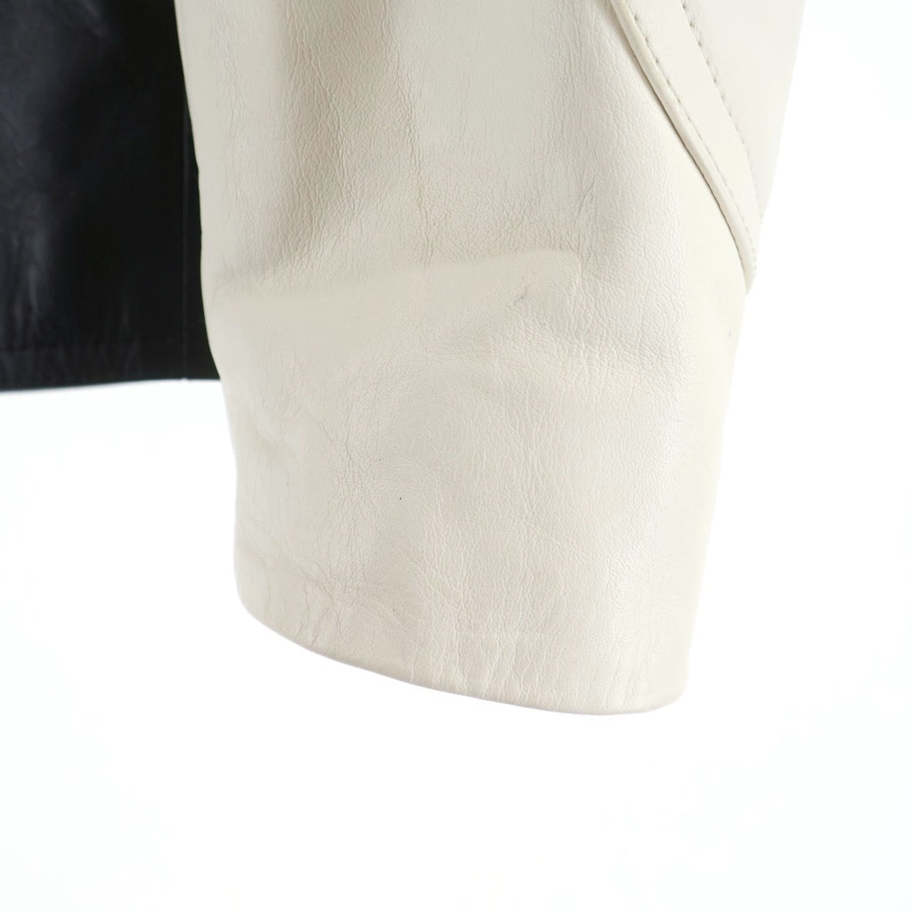 JIL SANDER(ジルサンダー) 23AW PADED LEATHER JACKET パデッド レザージャケット ブラック/ホワイト J21BN0137 JTN291