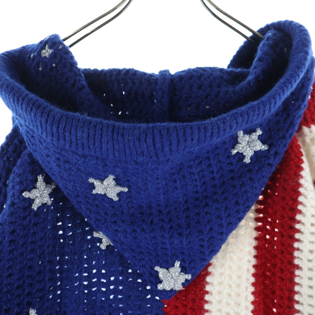 CELINE(セリーヌ) WOOL HOODIE ウール 星条旗 フーデット ニット セーター マルチ 2AF44973T