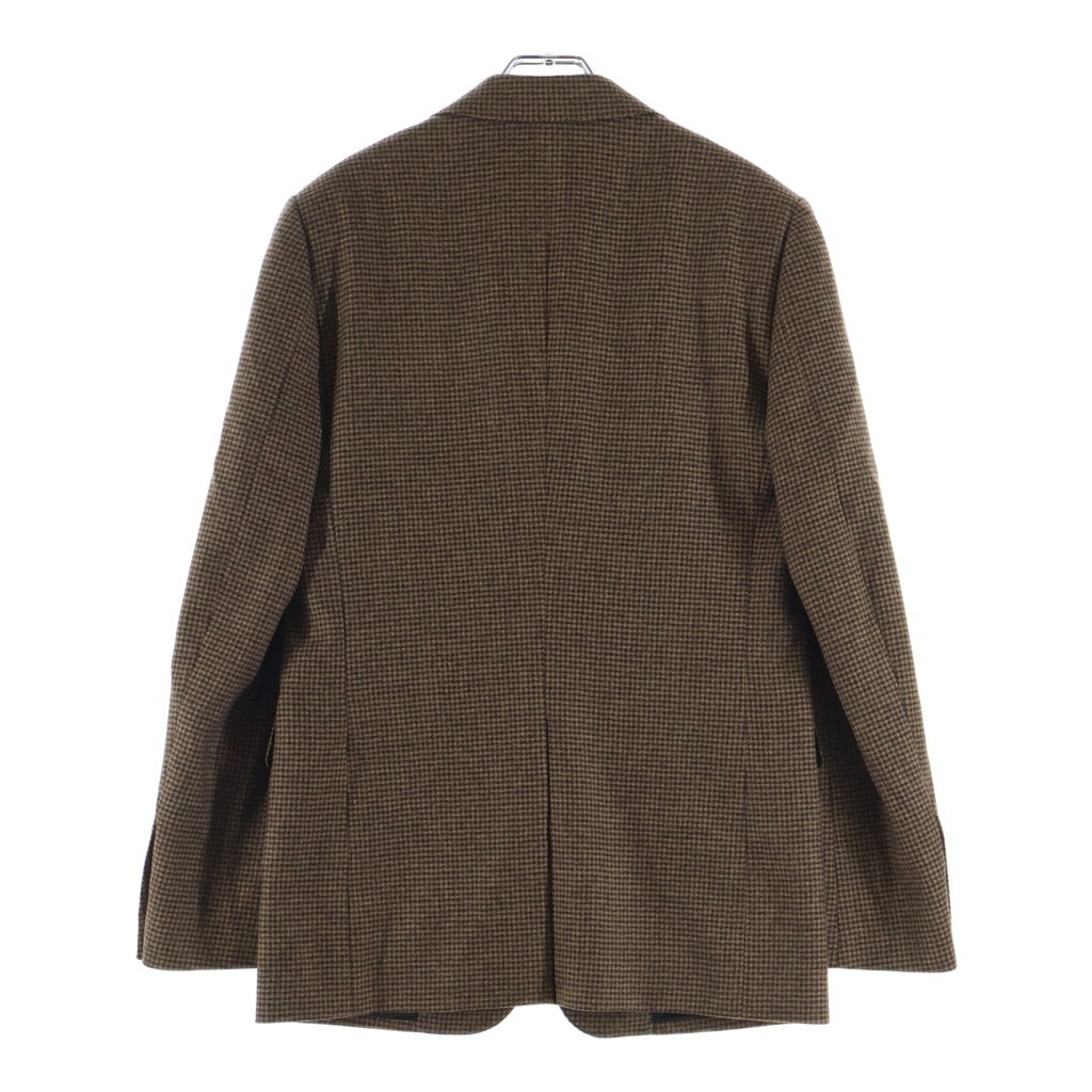 CELINE(セリーヌ) HOUNDSTOOTH WOOL JACKET ハウンドトゥース ウール シングルテーラードジャケット ブラウン 2V20J367V