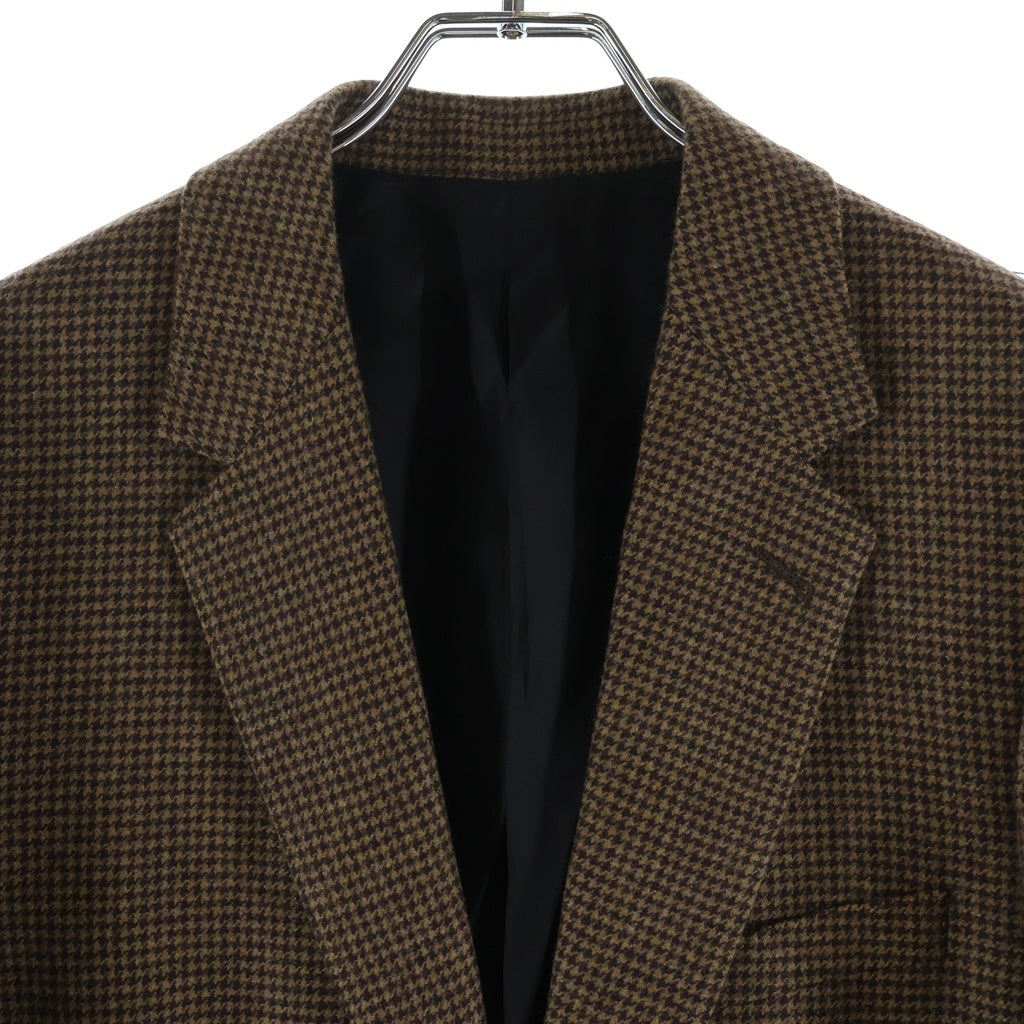 CELINE(セリーヌ) HOUNDSTOOTH WOOL JACKET ハウンドトゥース ウール シングルテーラードジャケット ブラウン 2V20J367V