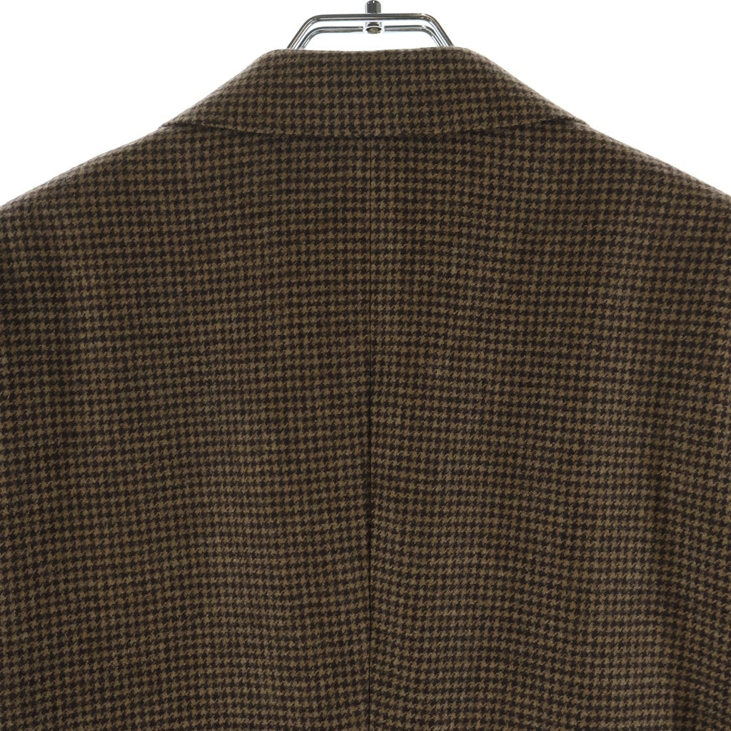 CELINE(セリーヌ) HOUNDSTOOTH WOOL JACKET ハウンドトゥース ウール シングルテーラードジャケット ブラウン 2V20J367V