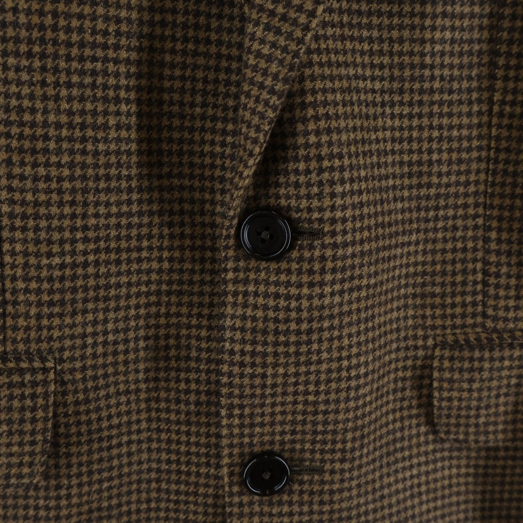 CELINE(セリーヌ) HOUNDSTOOTH WOOL JACKET ハウンドトゥース ウール シングルテーラードジャケット ブラウン 2V20J367V