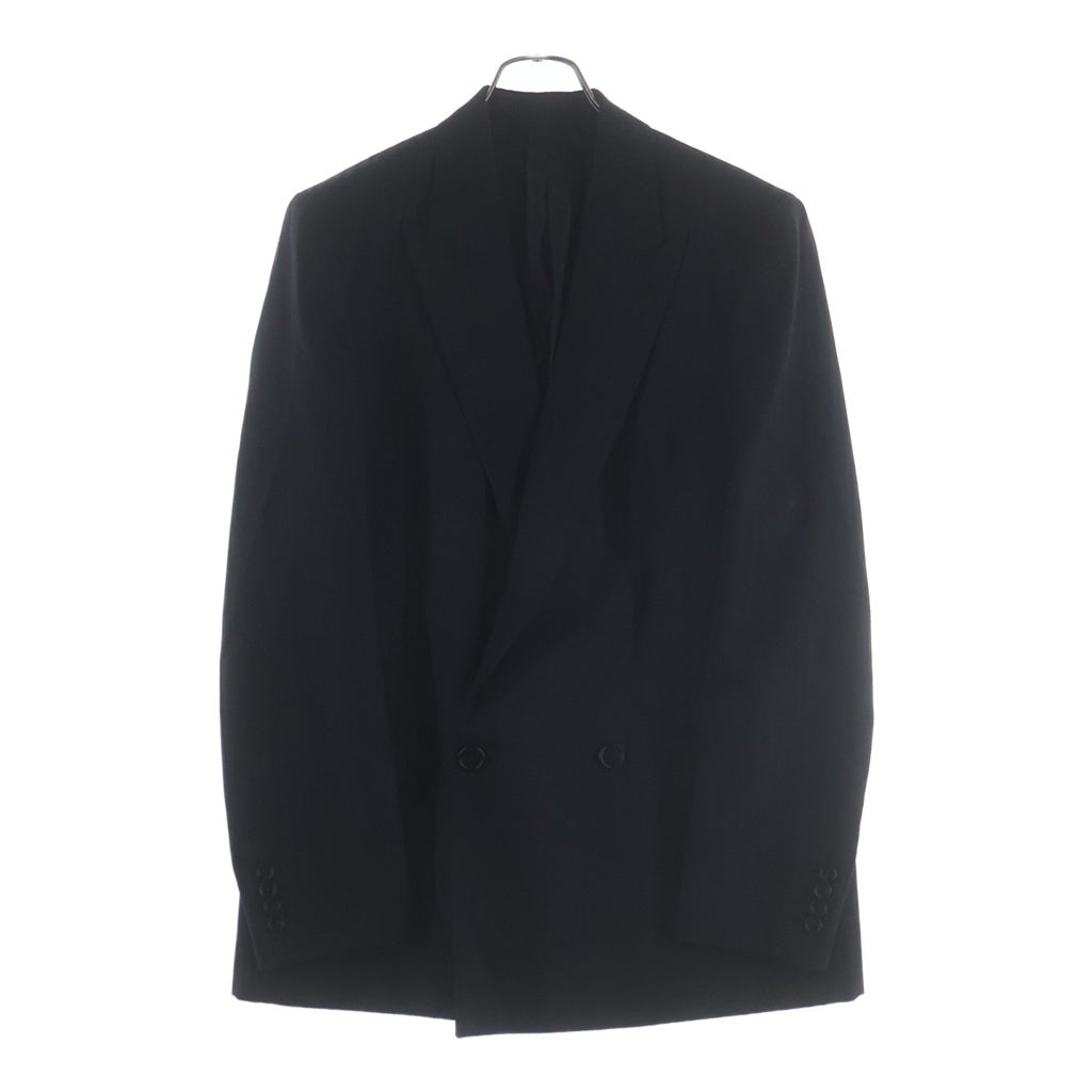 CELINE(セリーヌ) BOXY JACKET IN STRIPED WOOL ストライプ柄 ウール ボクシーダブルテーラードジャケット ブラック 2V77J138Q