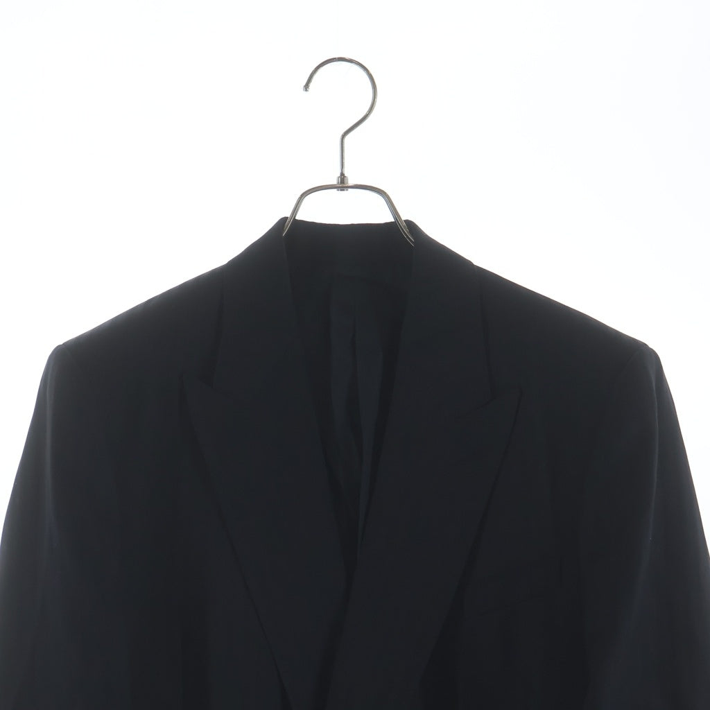 CELINE(セリーヌ) BOXY JACKET IN STRIPED WOOL ストライプ柄 ウール ボクシーダブルテーラードジャケット ブラック 2V77J138Q