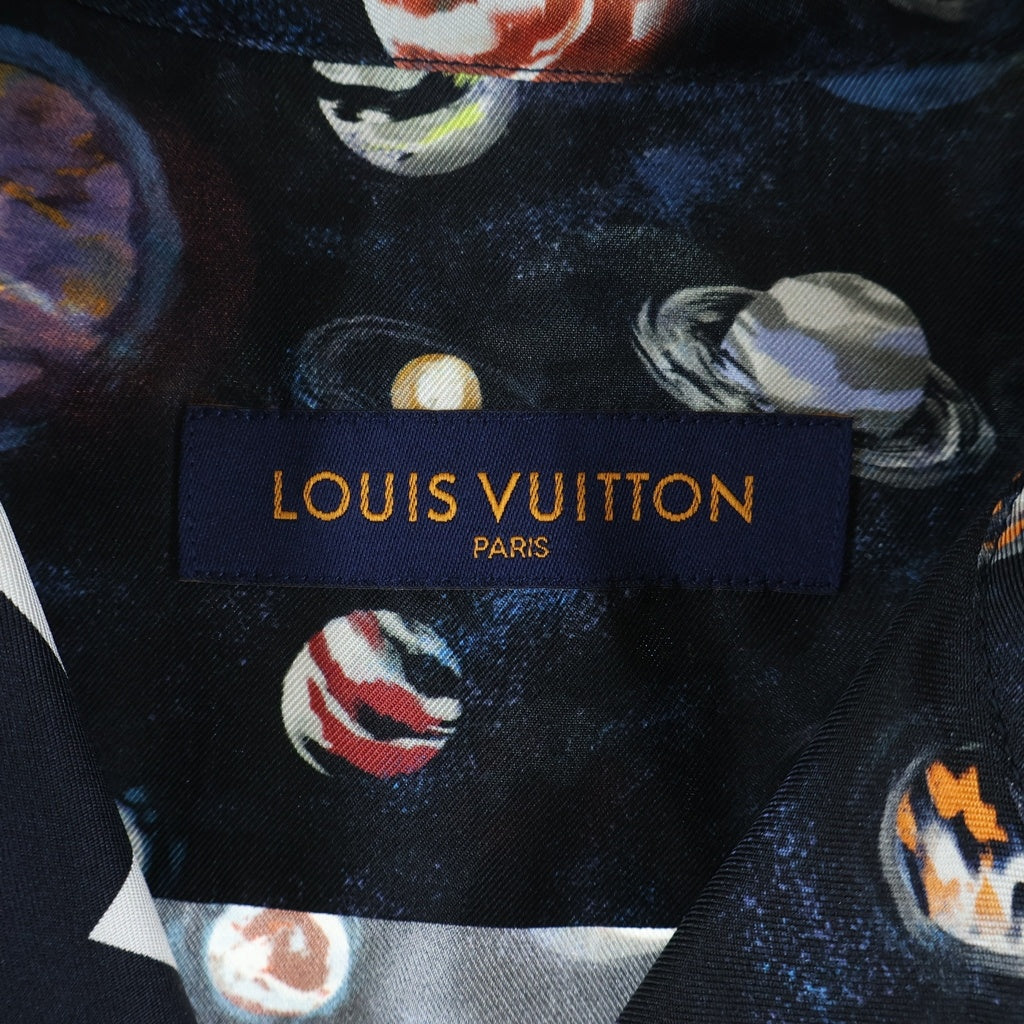 LOUIS VUITTON(ルイヴィトン) 19SS ロゴ ギャラクシー シルク オープンカラー 半袖シャツ ブラック RM191MJHQHGS10W