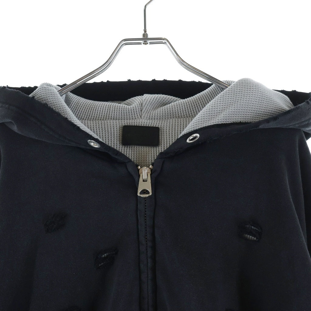 金運と幸運を呼び込む特別なクマーントーン黒　アジャンパームルン先生オーダーメイド Danke Schon(ダンケシェーン) SULFUR SWEAT THERMAL ZIP HOODIE 裏地