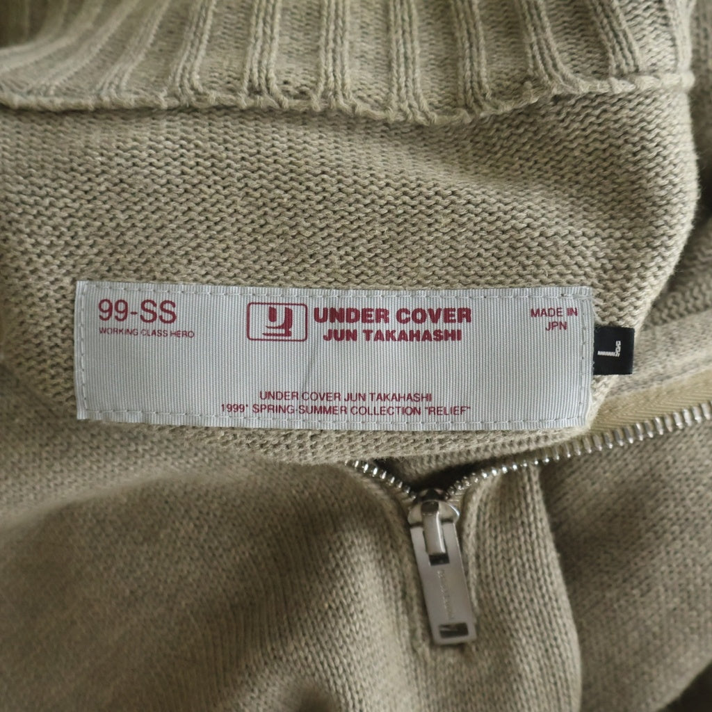 UNDERCOVER(アンダーカバー) 99SS レリーフ期 Half Zip Knit ハーフジップニット ベージュ