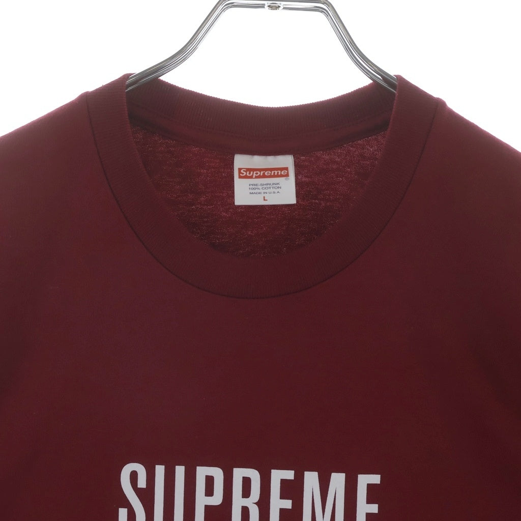SUPREME(シュプリーム) 24SS Paris Tee パリス ロゴデザイン クルーネック カットソー 半袖Tシャツ レッド