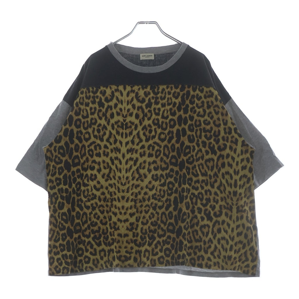 SAINT LAURENT PARIS(サンローランパリ) 16SS レオパード柄 オーバーサイズ クルーネック カットソー 半袖Tシャツ マルチ 412452