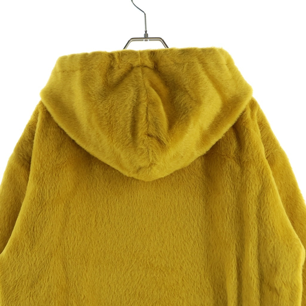 CELINE セリーヌ 22AW ファジーウール ルーズフィット フーディーパーカー  イエロー S CELINE(セリーヌ) 22AW ファジーウール ロゴデザイン ルーズフィット