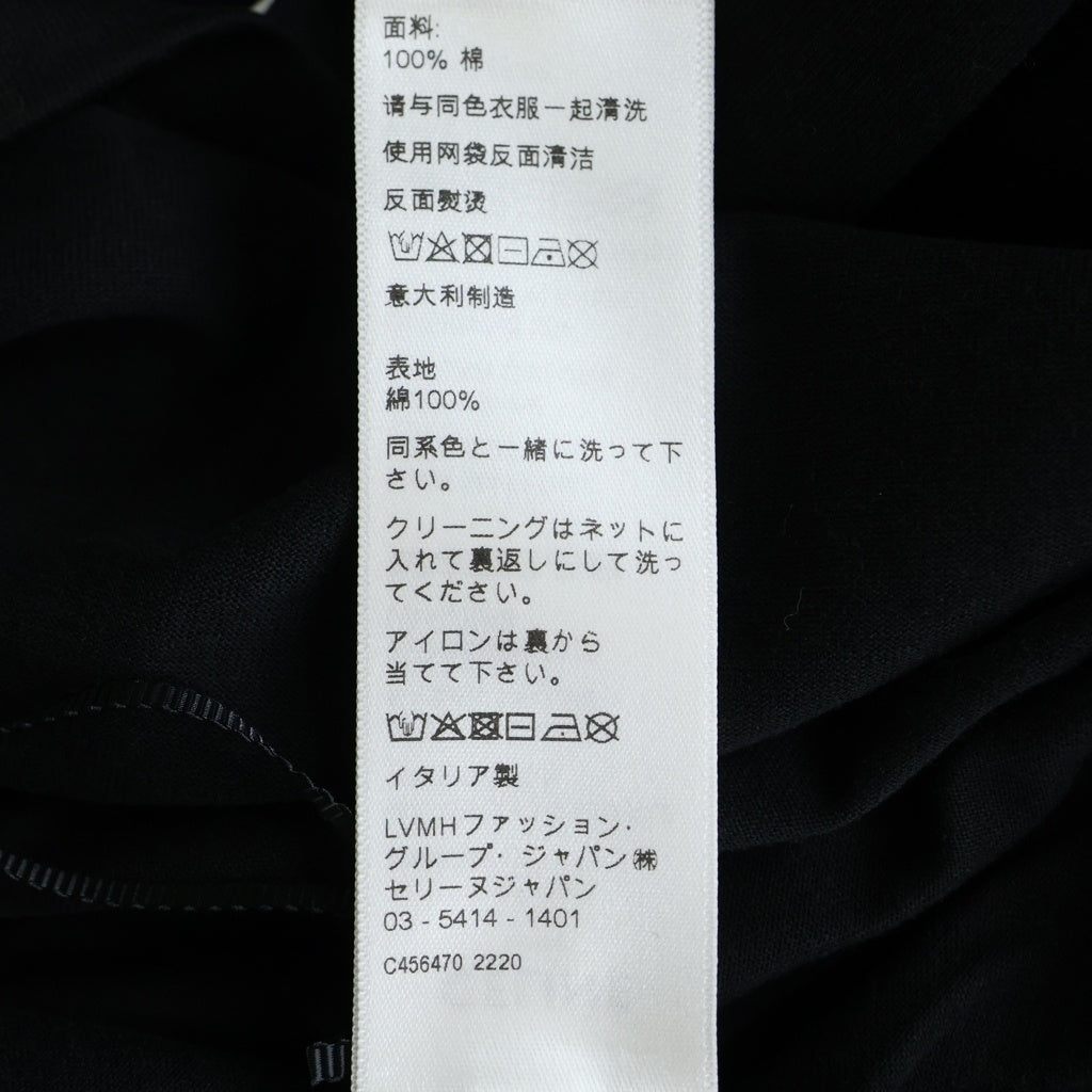 CELINE(セリーヌ) 22AW FRINGE OVERSIZED LOGO PRINT T-SHIRT フリンジ オーバーサイズ ロゴプリント クルーネック カットソー 半袖Tシャツ ブラック/ホワイト 2X29C671Q