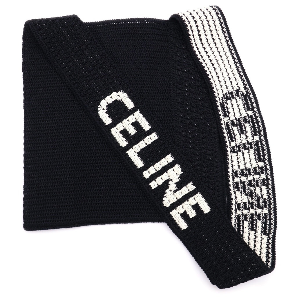 CELINE(セリーヌ) CROCHETED COTTON ロゴデザイン コットン トートバッグ クロッシェ ブラック 2ADCS817X.38EC