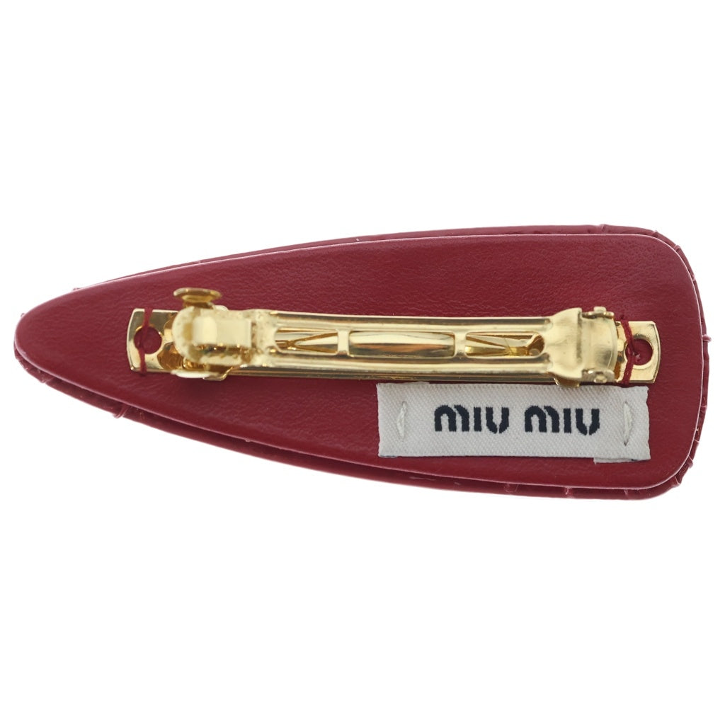 miumiu(ミュウミュウ) パテントレザー ヘアクリップ バレッタ レッド 5IF092_069_F0002 レディース