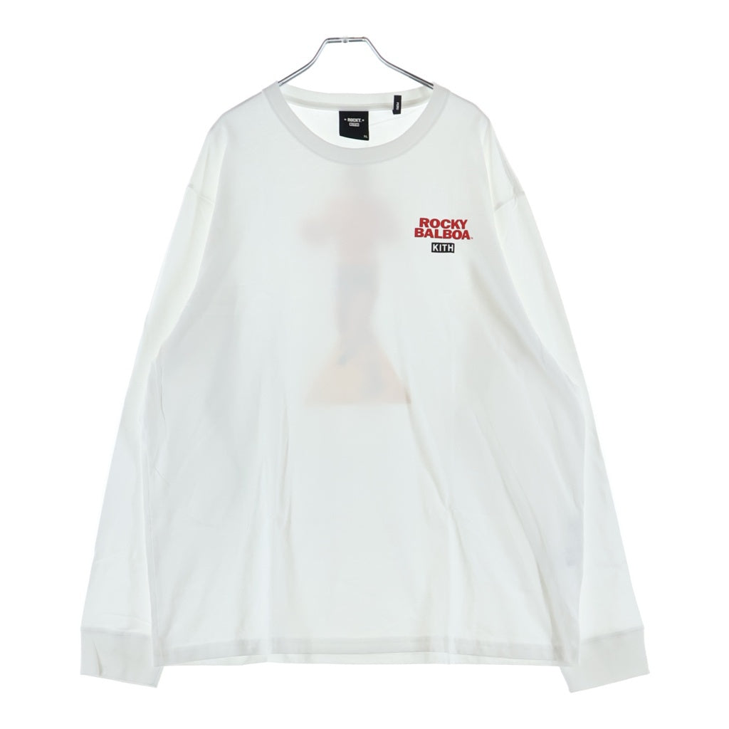 KITH(キス) ×ROCKY ロッキー ラバープリントデザイン クルーネック カットソー 長袖Tシャツ ホワイト KH030158