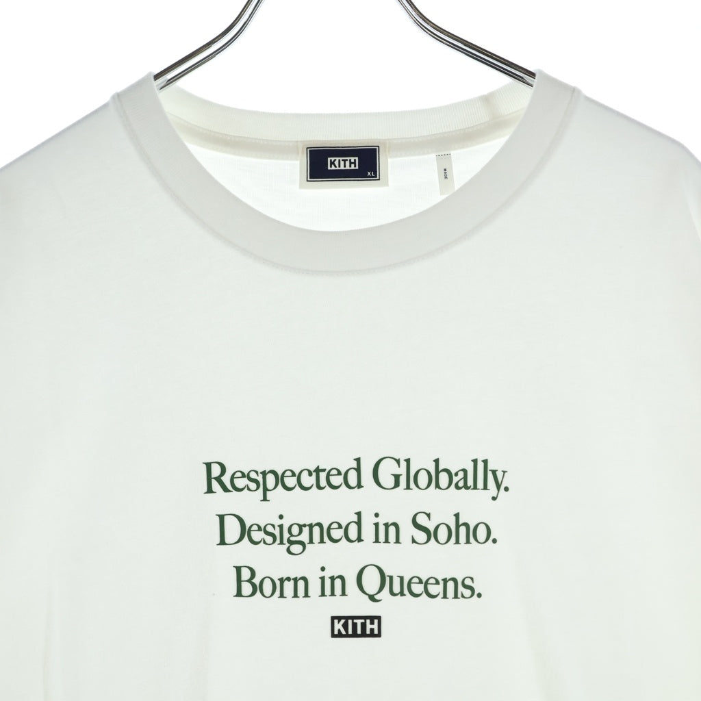 KITH(キス) フロントロゴデザイン クルーネック カットソー 半袖Tシャツ ホワイト KH3826-101