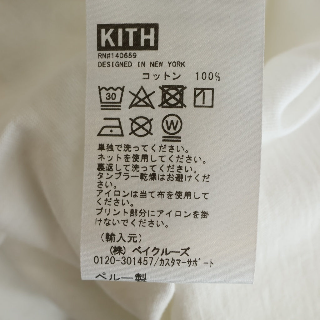 KITH(キス) フロントロゴデザイン クルーネック カットソー 半袖Tシャツ ホワイト KH3826-101