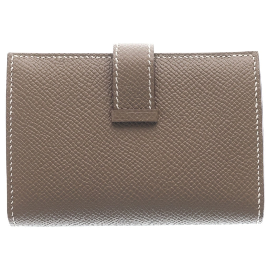 HERMES(エルメス) BEARN MINI W刻印 ベアンミニ コンビネ エトゥープ レザー ショートウォレット ベージュ レディース