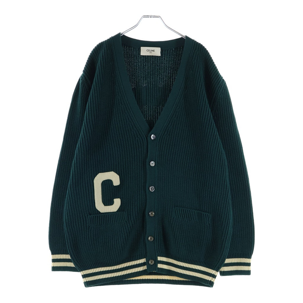 CELINE(セリーヌ) College Cotton Cardigan Forest カレッジ コットン カーディガン フォレスト グリーン 2AD70192W.31FE