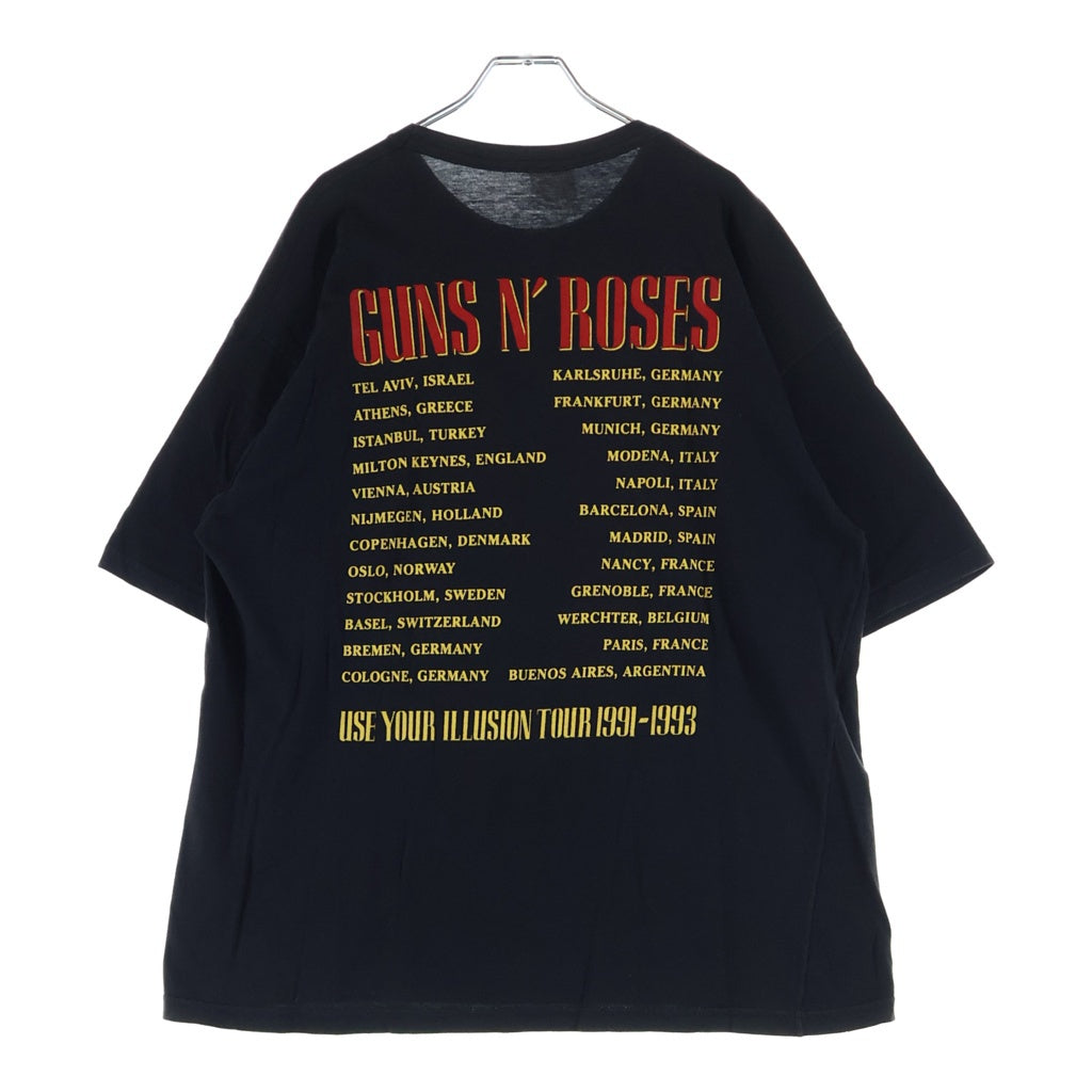VINTAGE(ヴィンテージ) Guns N' Roses BAD APPELES ガンズアンドローゼス バッドアップル 両面プリント半袖Tシャツ カットソー ブラック