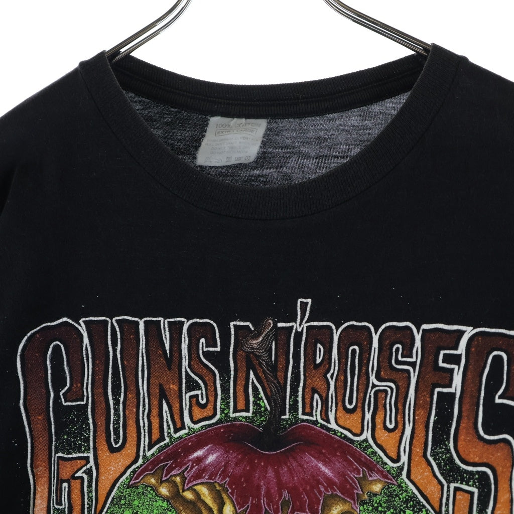 VINTAGE(ヴィンテージ) Guns N' Roses BAD APPELES ガンズアンドローゼス バッドアップル 両面プリント半袖Tシャツ カットソー ブラック