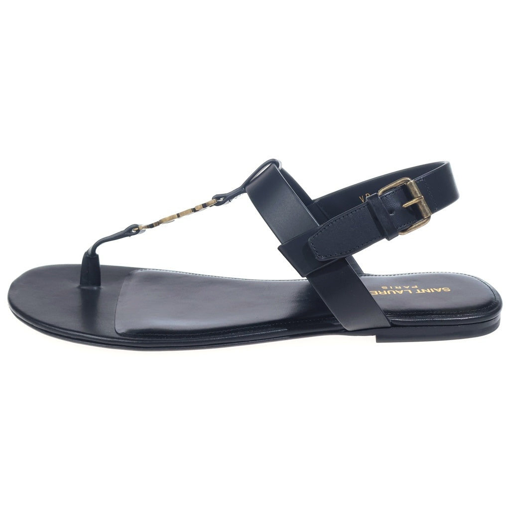 SAINT LAURENT PARIS(サンローランパリ) Cassandra Flat Sandals カサンドラ フラットサンダル ブラック 659817AAGKK1000