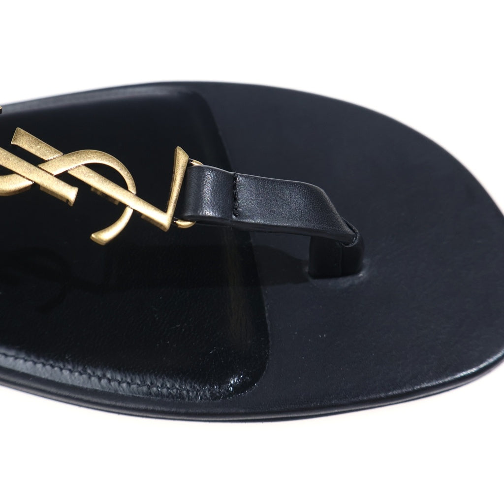 SAINT LAURENT PARIS(サンローランパリ) Cassandra Flat Sandals カサンドラ フラットサンダル ブラック 659817AAGKK1000