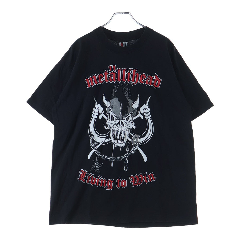 VINTAGE(ヴィンテージ) METALLICA Metallihead Living To Win メタリカ モーターヘッドリヴィングトゥーウィン 半袖Tシャツ カットソー ブラック