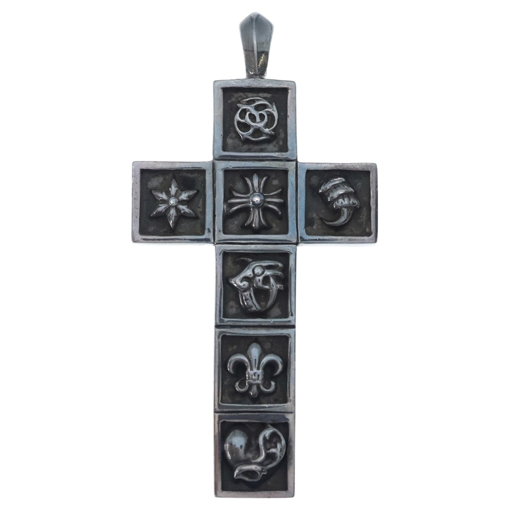 CHROME HEARTS(クロムハーツ) FRMD CRS マルチフレームドクロス ペンダント シルバーネックレストップ