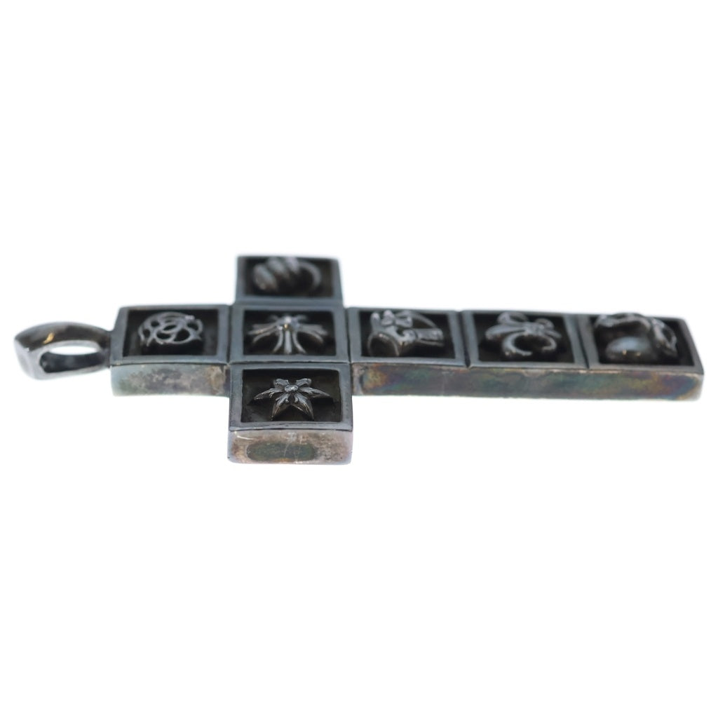 CHROME HEARTS(クロムハーツ) FRMD CRS マルチフレームドクロス ペンダント シルバーネックレストップ