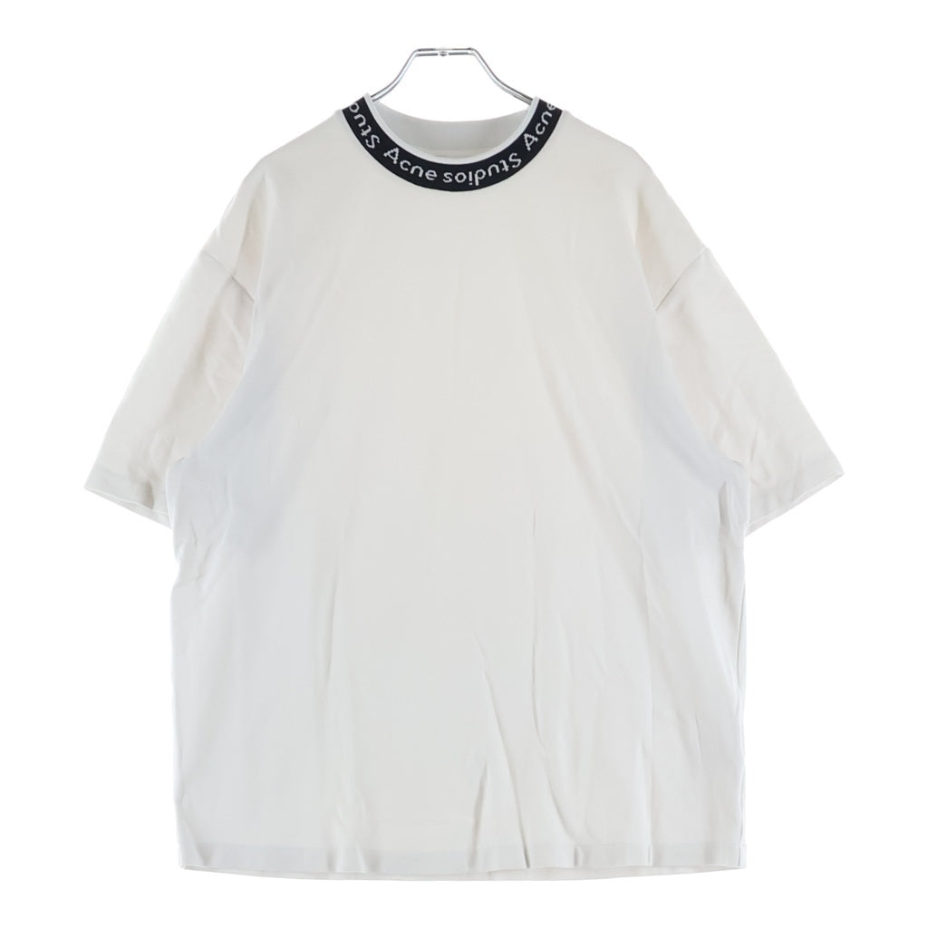 Acne Studios(アクネ ストゥディオズ) XTORR LOGO RIB エクスター ネックロゴ 半袖Tシャツ ホワイト BL0221