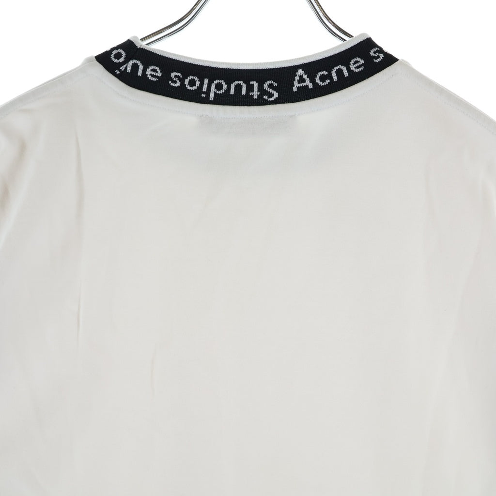 Acne Studios(アクネ ストゥディオズ) XTORR LOGO RIB エクスター ネックロゴ 半袖Tシャツ ホワイト BL0221