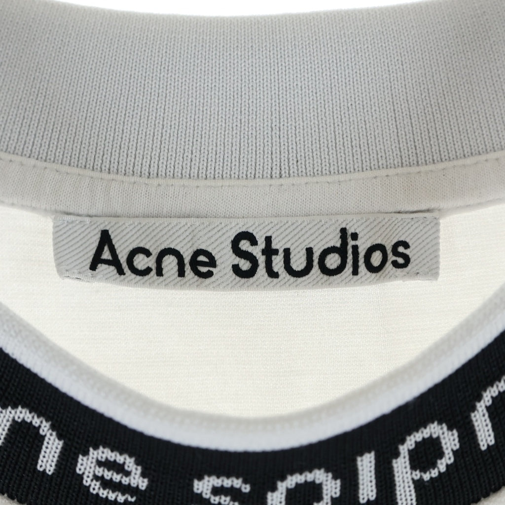 Acne Studios(アクネ ストゥディオズ) XTORR LOGO RIB エクスター ネックロゴ 半袖Tシャツ ホワイト BL0221