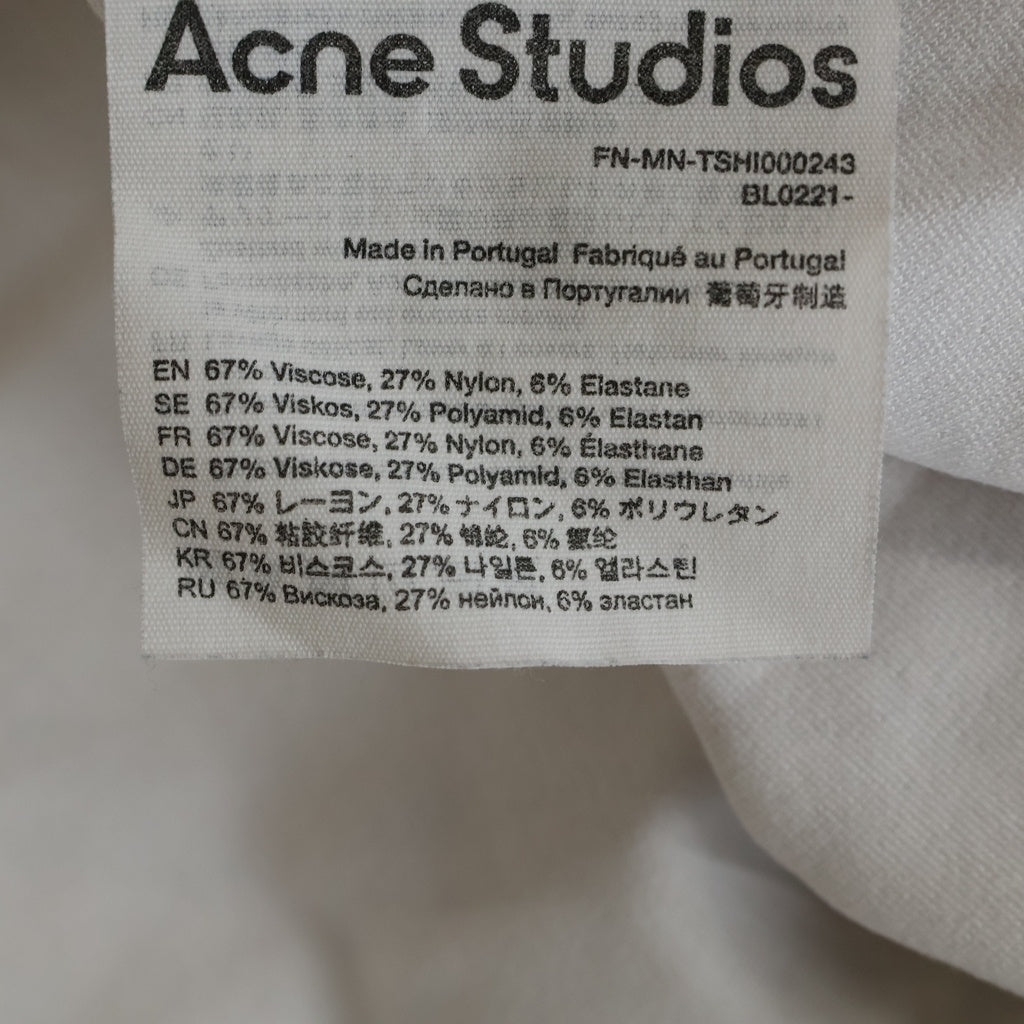 Acne Studios(アクネ ストゥディオズ) XTORR LOGO RIB エクスター ネックロゴ 半袖Tシャツ ホワイト BL0221