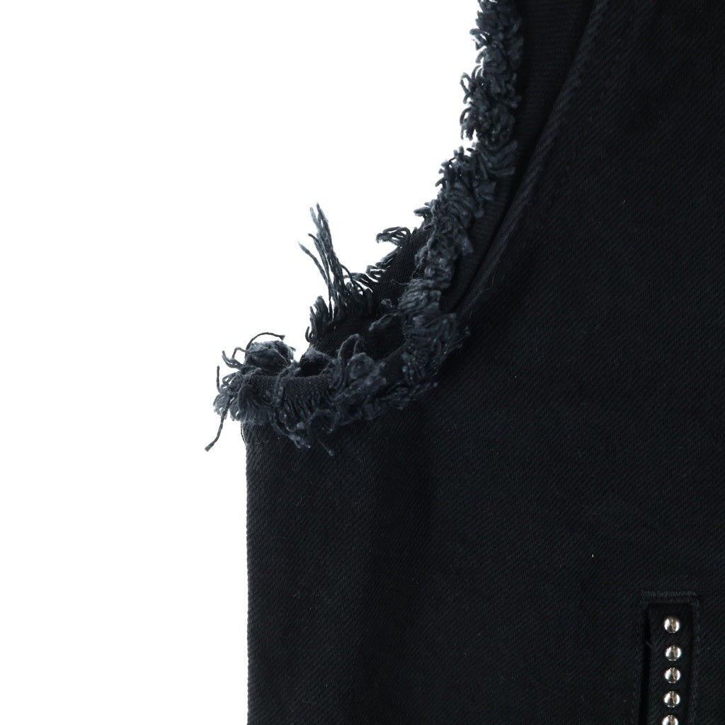 CELINE(セリーヌ) 22SS スタッズ装飾 カットオフ デニムベスト ブラック 2Q438626Q