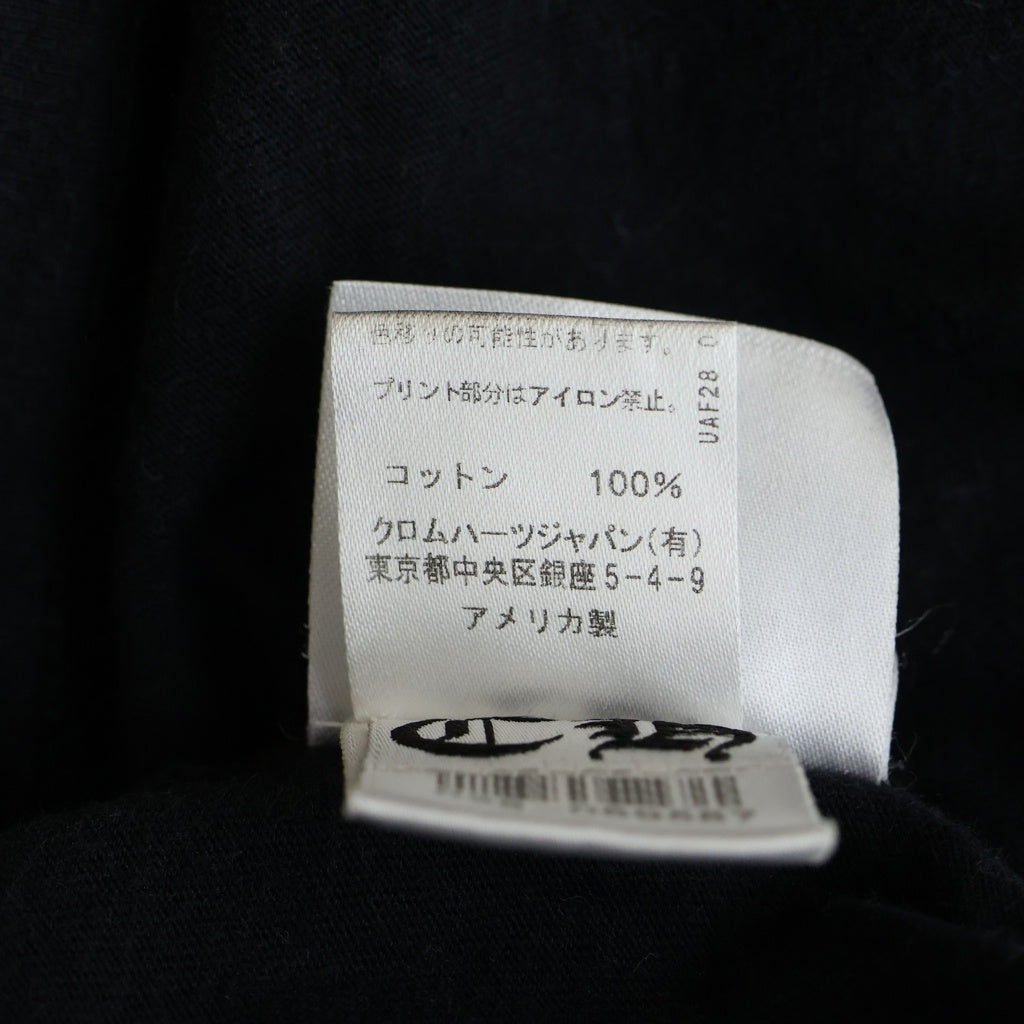 CHROME HEARTS(クロムハーツ) NECK LOGO L/S TEE ネックロゴ アームフローラル クルーネック カットソー 長袖Tシャツ ブラック