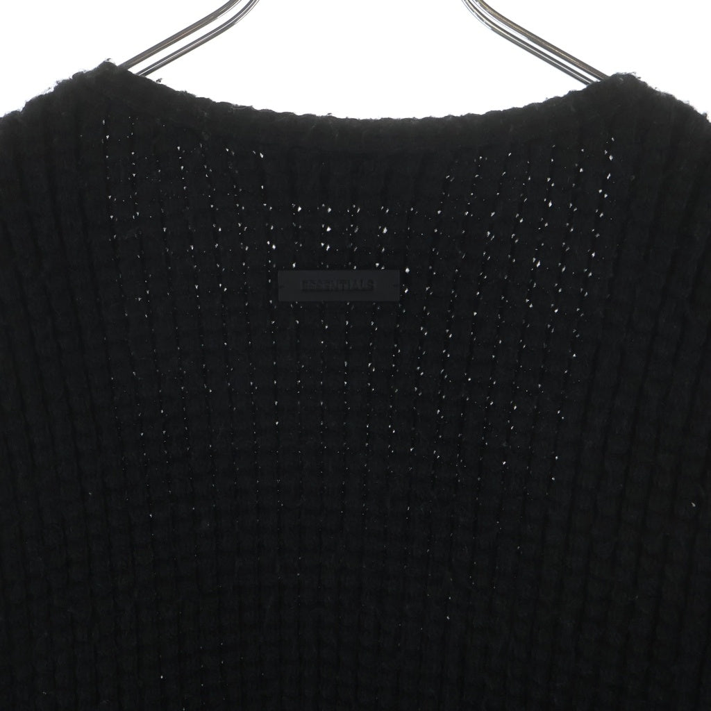 FEAR OF GOD ESSENTIALS(フィアオブゴッド エッセンシャルズ) Heavy Waffle Cardigan ヘビーワッフル カーディガン ニット ブラック