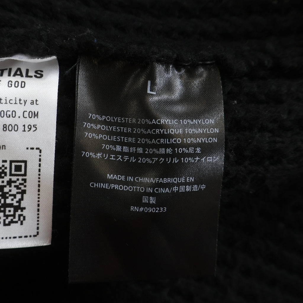 FEAR OF GOD ESSENTIALS(フィアオブゴッド エッセンシャルズ) Heavy Waffle Cardigan ヘビーワッフル カーディガン ニット ブラック
