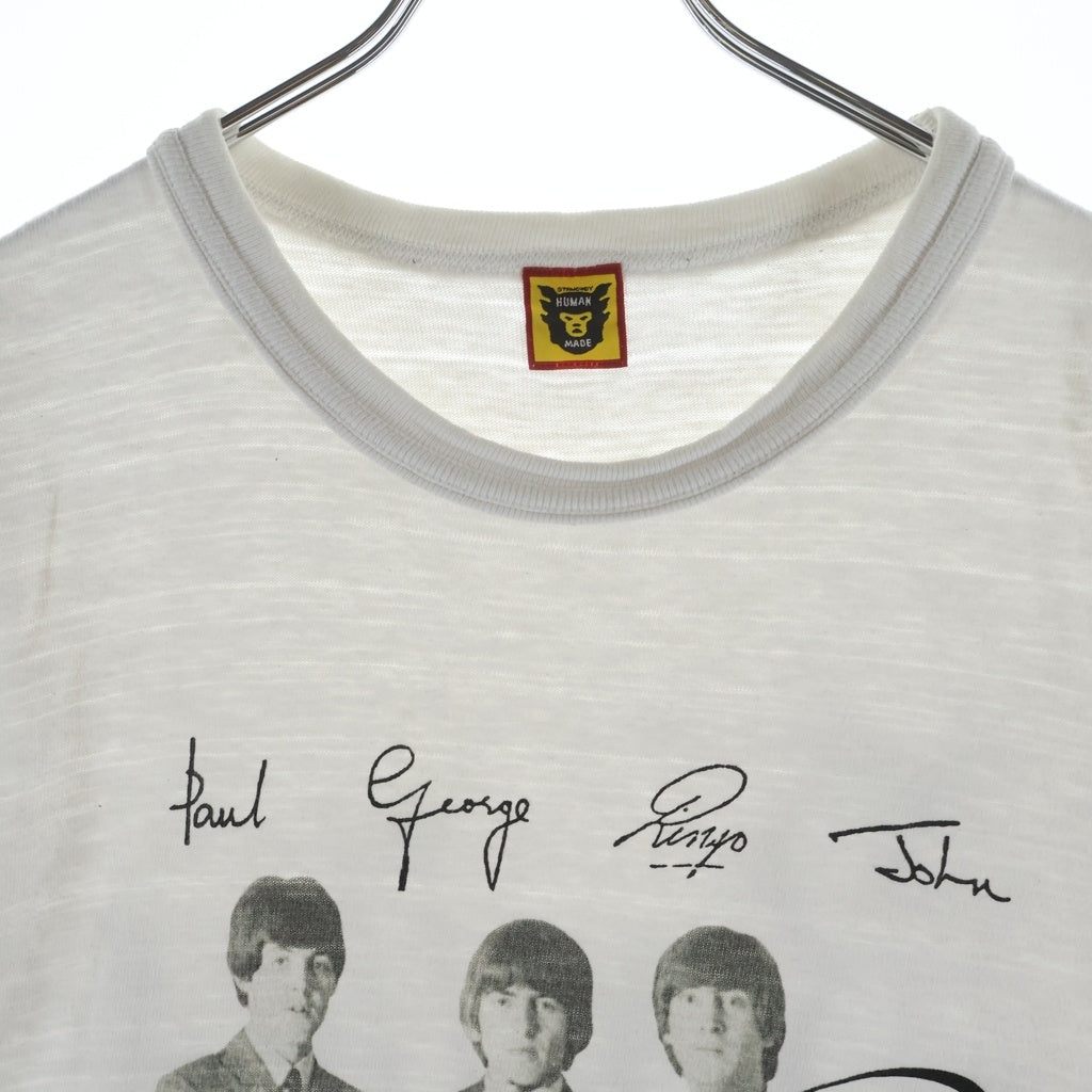 HUMAN MADE(ヒューマンメイド) ×THE BEATLES ビートルズ フォトデザイン クルーネック カットソー 半袖Tシャツ ホワイト