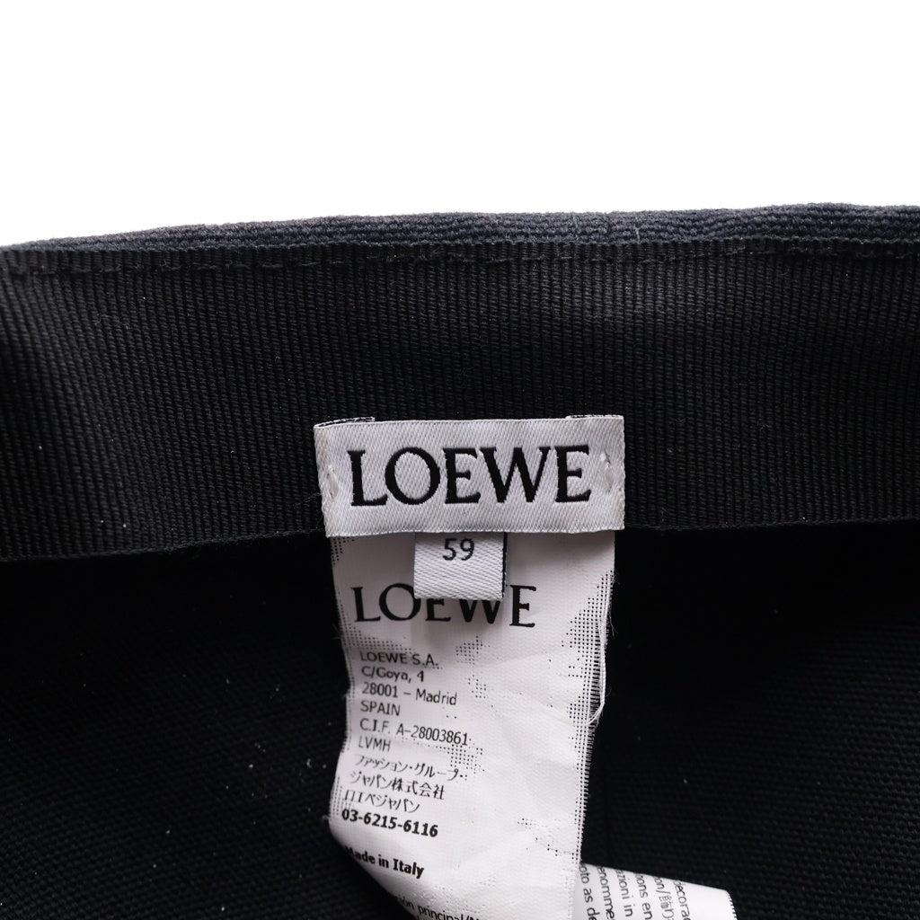 LOEWE(ロエベ) アナグラムロゴパッチ キャップ 帽子 ブラック K820AA2X01