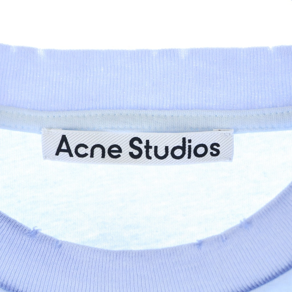 Acne Studios(アクネ ストゥディオズ) 1996 フロントロゴプリント 半袖Tシャツ カットソー ブルー FN-UX-TSHI000013