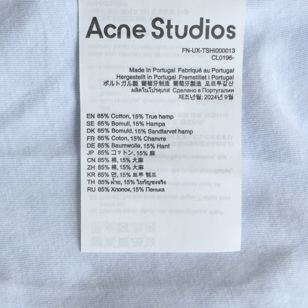 Acne Studios(アクネ ストゥディオズ) 1996 フロントロゴプリント 半袖Tシャツ カットソー ブルー FN-UX-TSHI000013