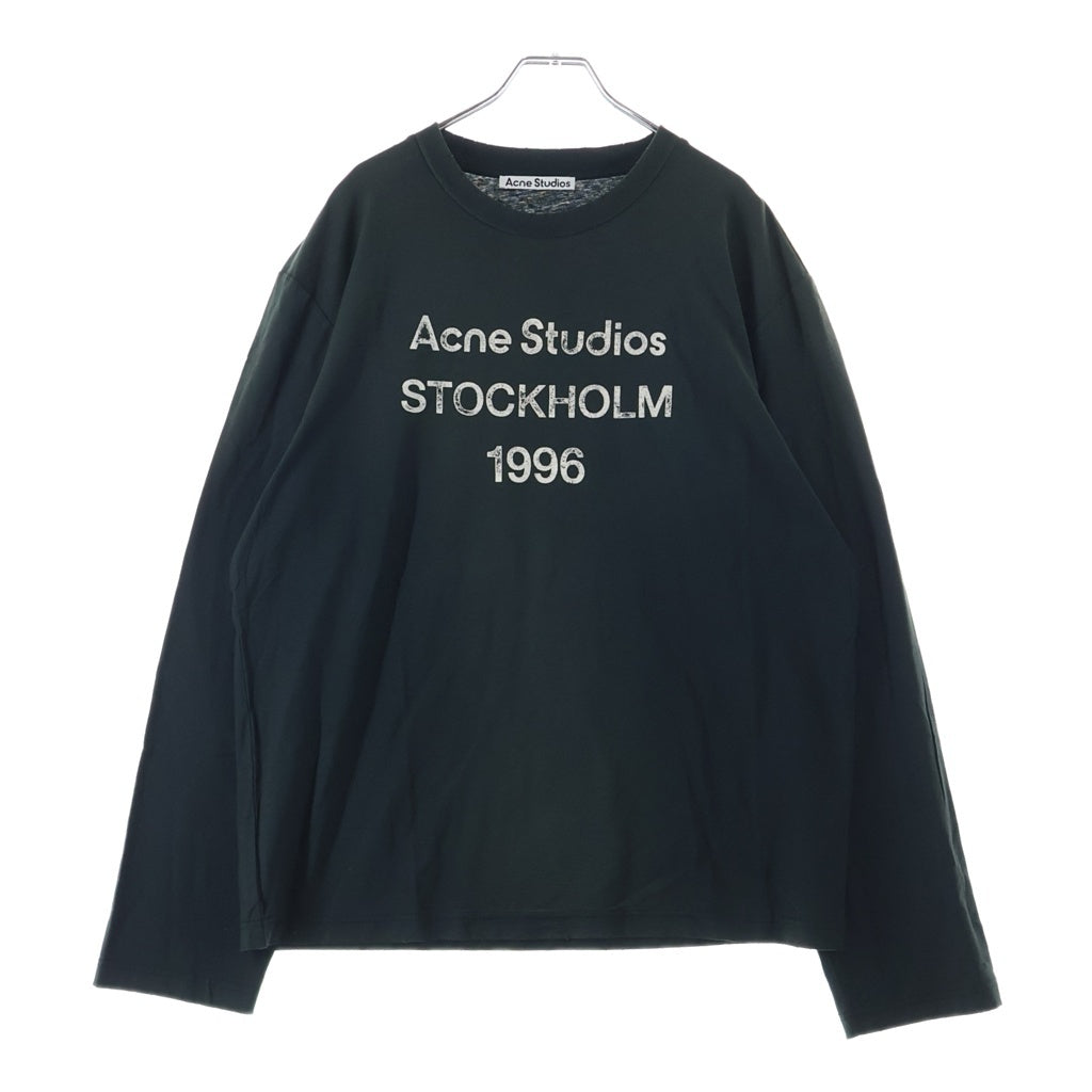 Acne Studios(アクネ ストゥディオズ) 1996 フロントロゴプリント 長袖Tシャツ カットソー ブラック FN-UX-TSHI000013