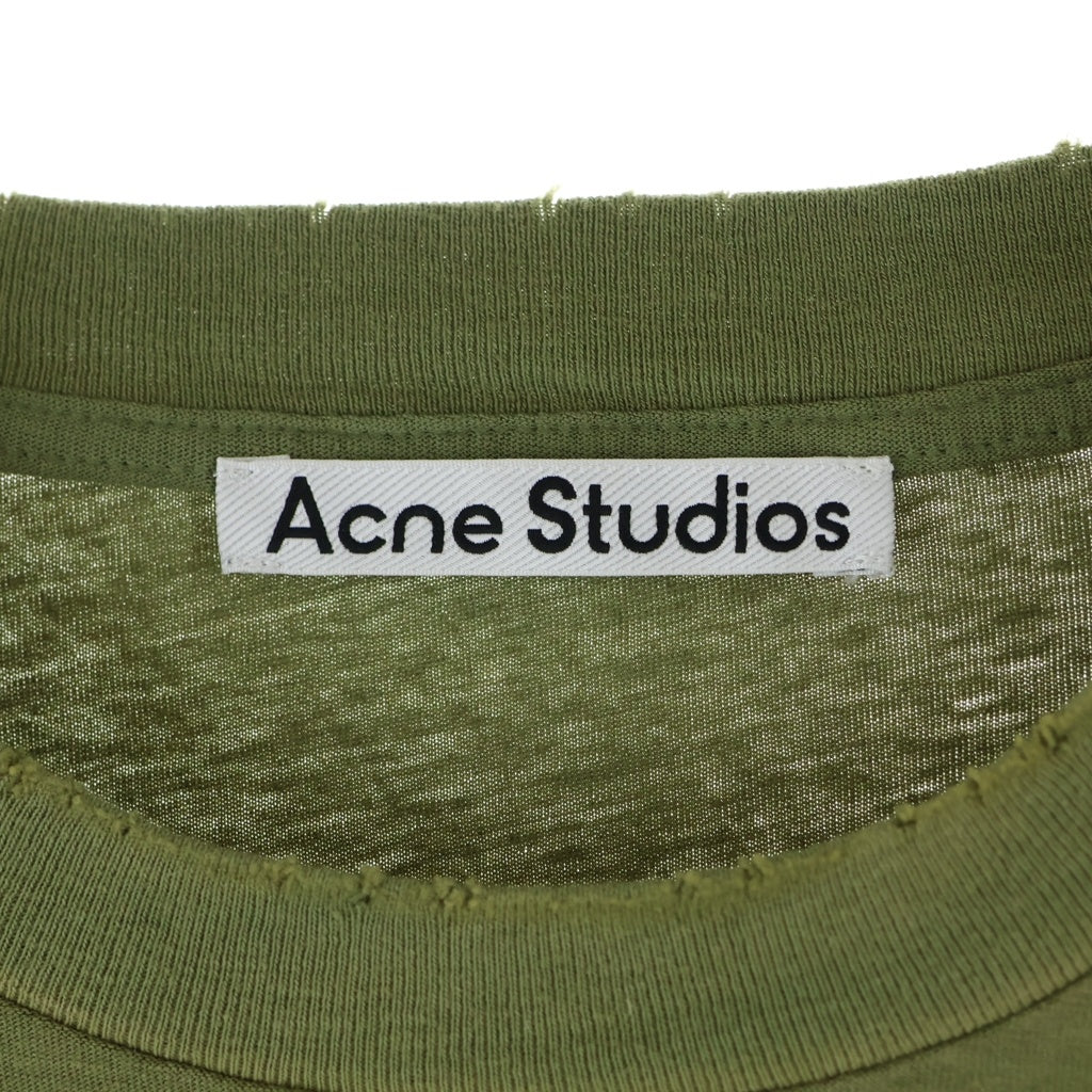 Acne Studios(アクネ ストゥディオズ) 1996 フロントロゴプリント 半袖Tシャツ カットソー カーキ FN-UX-TSHI000013