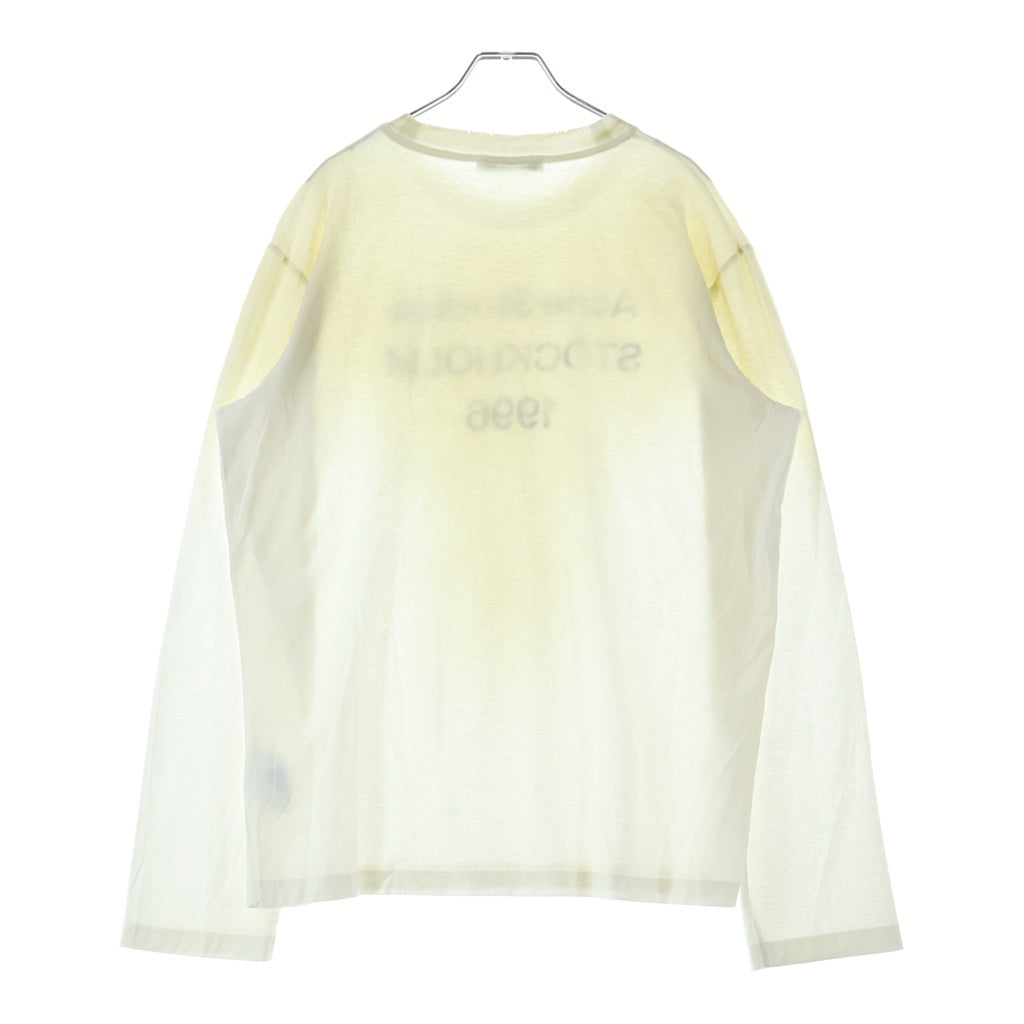 Acne Studios(アクネ ストゥディオズ) 1996 フロントロゴプリント 長袖Tシャツ カットソー ホワイト FN-UX-TSHI000016