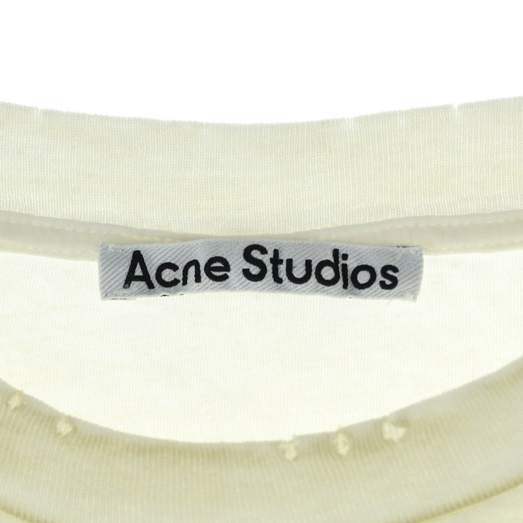 Acne Studios(アクネ ストゥディオズ) 1996 フロントロゴプリント 長袖Tシャツ カットソー ホワイト FN-UX-TSHI000016
