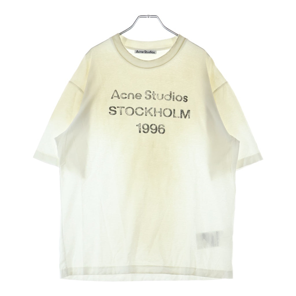 Acne Studios(アクネ ストゥディオズ) 1996 フロントロゴプリント 半袖Tシャツ カットソー ホワイト FN-UX-TSHI000013