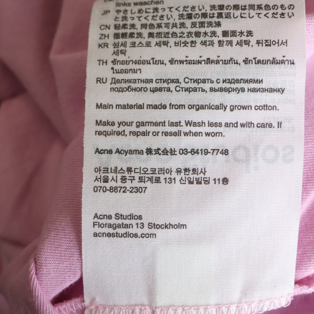 Acne Studios(アクネ ストゥディオズ) 1996 フロントロゴプリント 半袖Tシャツ カットソー ピンク FN-UX-TSHI000013