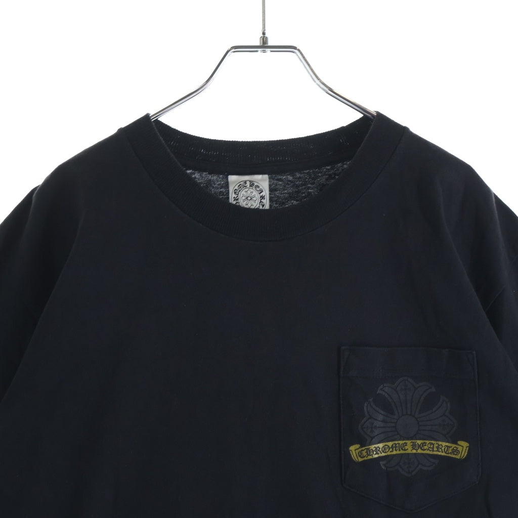 CHROME HEARTS(クロムハーツ) OLD CHプラス バックホースシュープリント 半袖Tシャツ カットソー ブラック