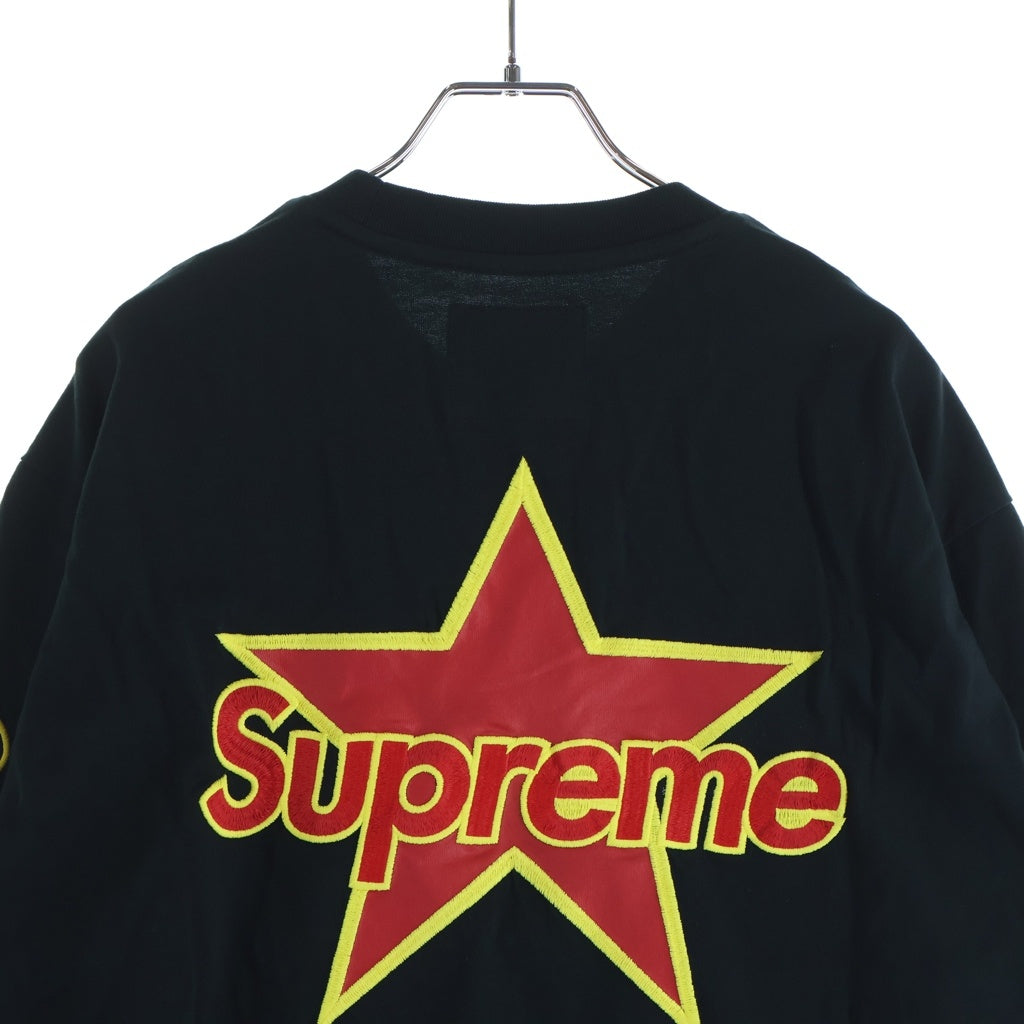 SUPREME(シュプリーム) 26SS ×Vanson Leathers L/S Top バンソンレザー 刺繍デザイン 長袖Tシャツ ロンT カットソー ブラック